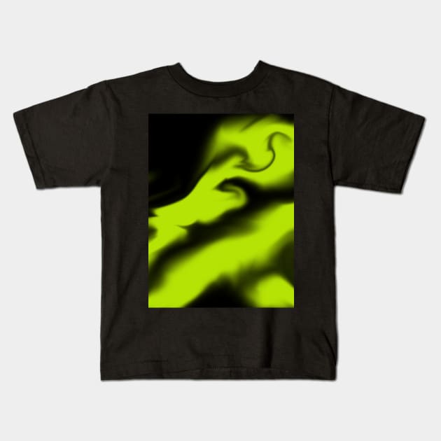 Abstract 3 - Black and Lime Green Kids T-Shirt by LAEC